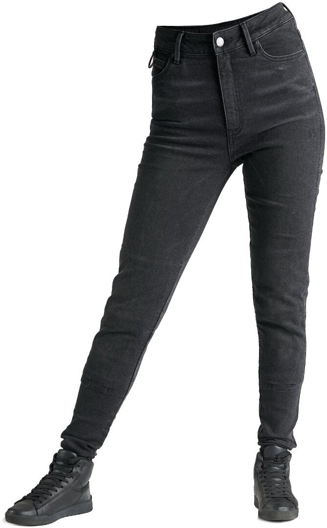 Pando Moto Kusari Cor Dame Motorcykel Jeans Sort 36 L32 Figur 1
