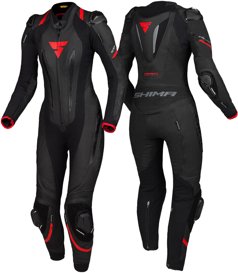 SHIMA Miura RS Costum de piele de motocicletă One Piece pentru doamne Negru/Roșu 42 Figura 3