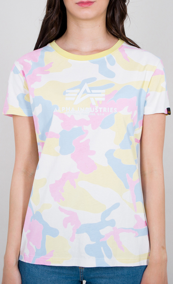 Alpha Industries New Camo Basic Tricou pentru femei Galben/Albastru S Figura 1