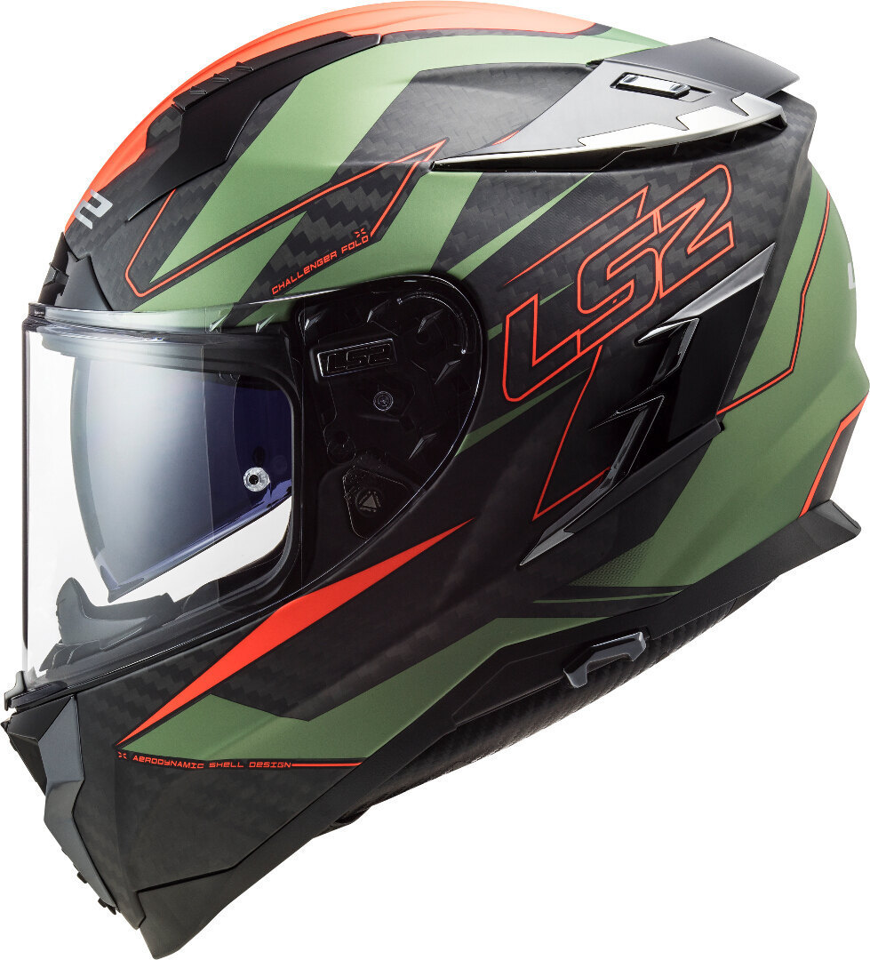 LS2 FF327 Challenger Fold Carbon Casque Vert/Noir/Orange L (59/60) Figure 4