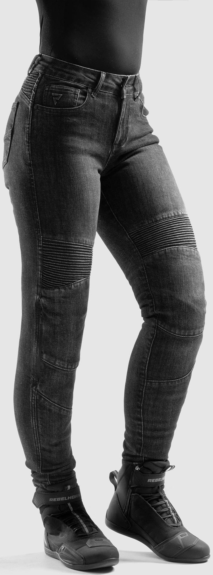 Rebelhorn Agness 2 Damer motorcykeljeans Sort udvasket 36/32 Figur 3
