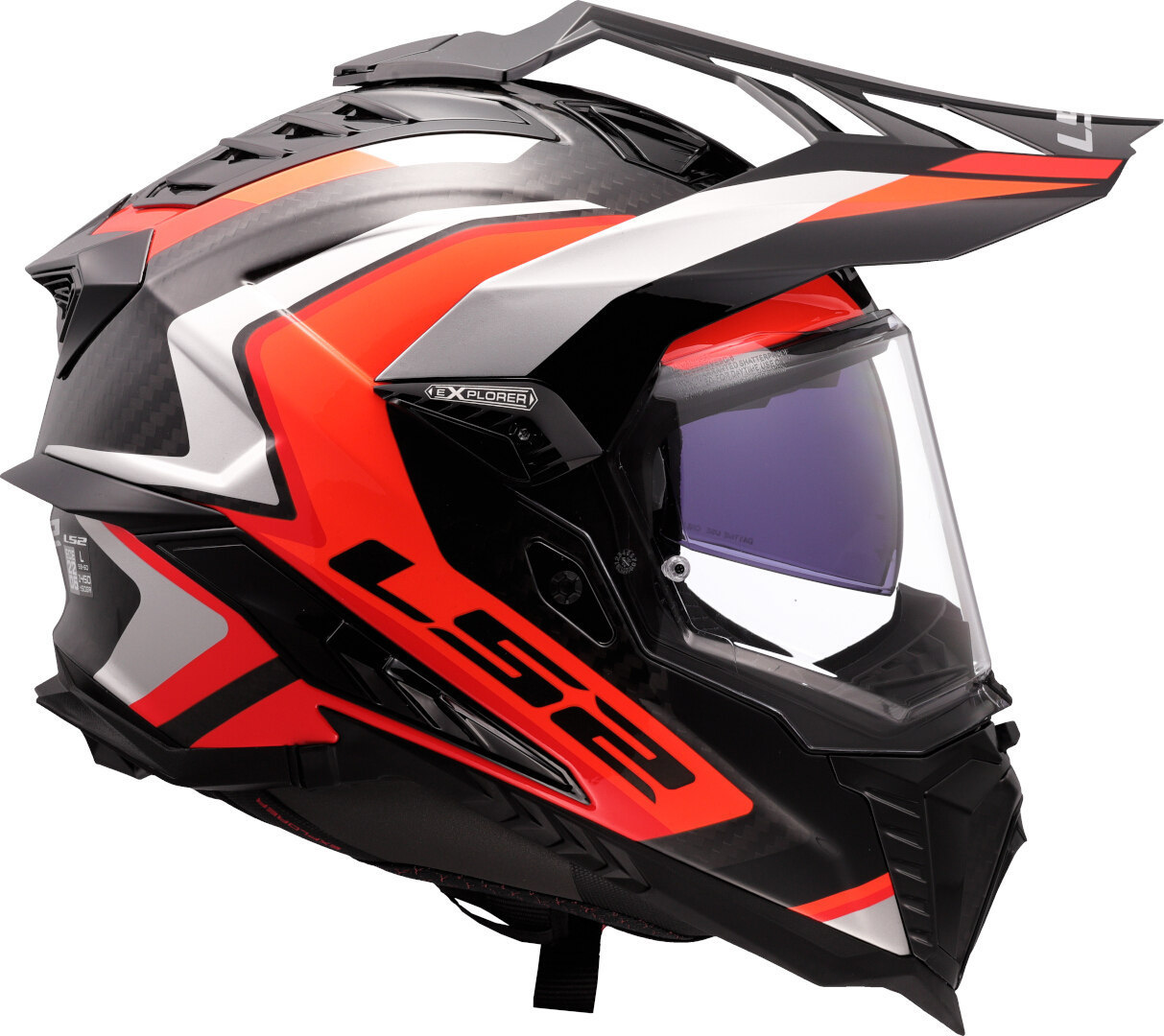 LS2 MX701 Explorer Carbon Frontier II Motocross Helm carbon/orange S (55/56) Abbildung 6