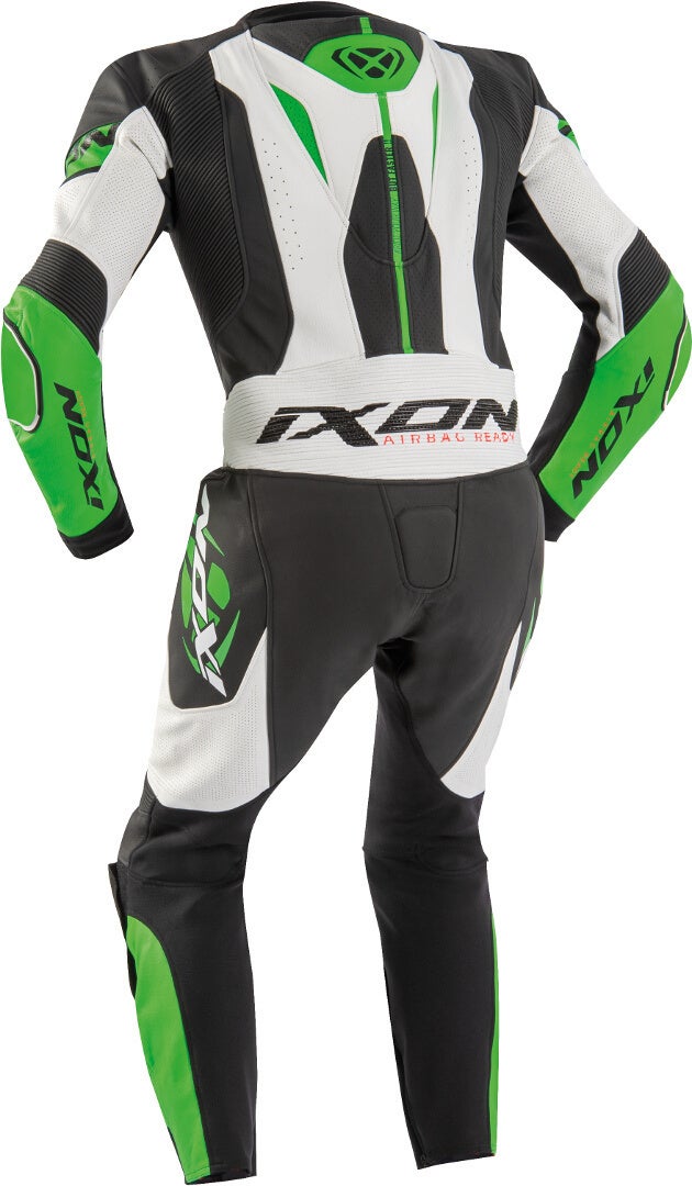 Ixon Jackal One Piece Motorcycle Leather Suit black/white/green 2XL Figure 2