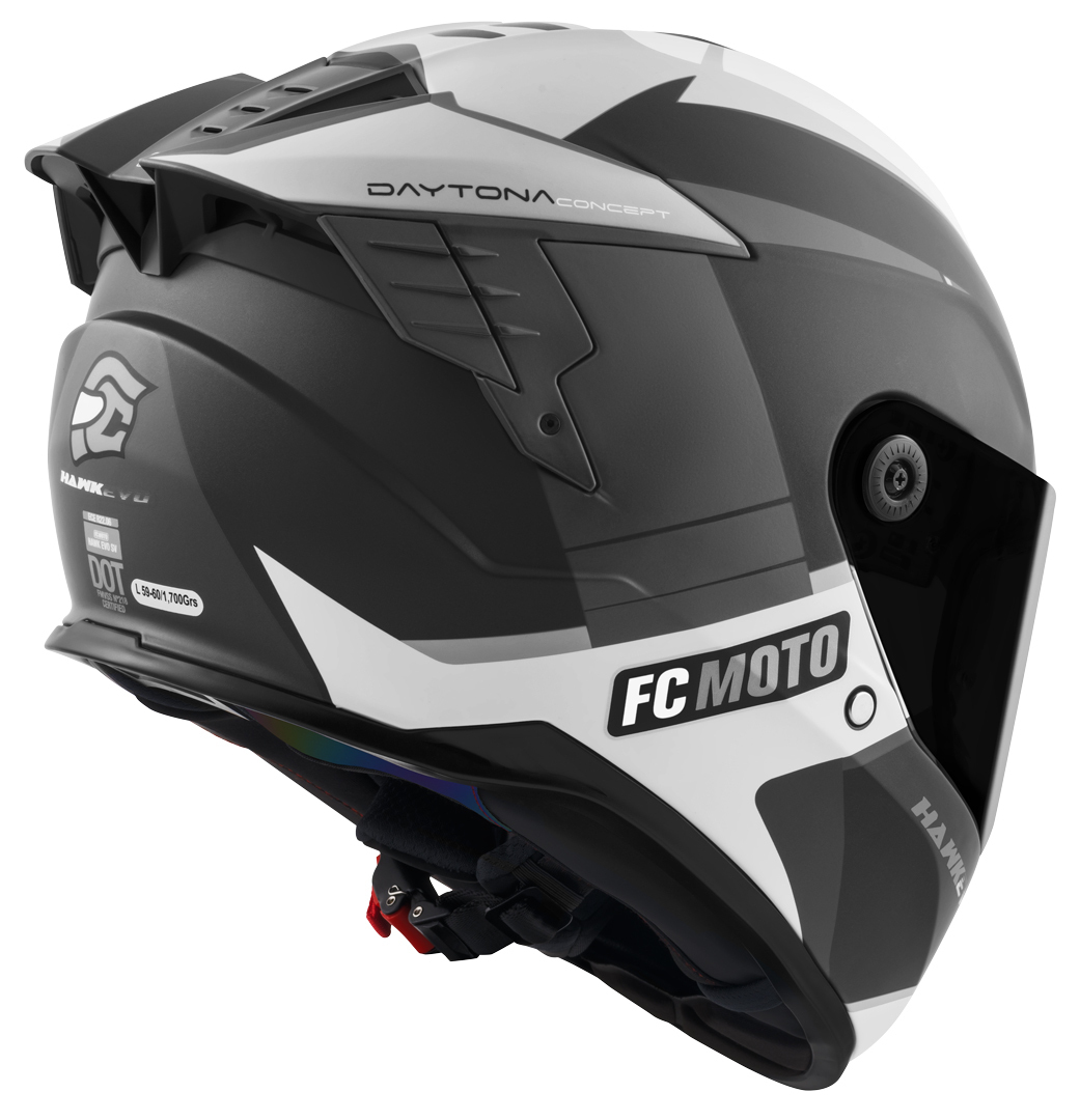 FC-Moto Hawk EVO-X Casco negro mate/gris/blanco S Figura 3