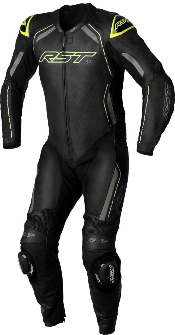 RST S1 1-Piece Motorcycle Leather Suit black/yellow 2XL Figure 1
