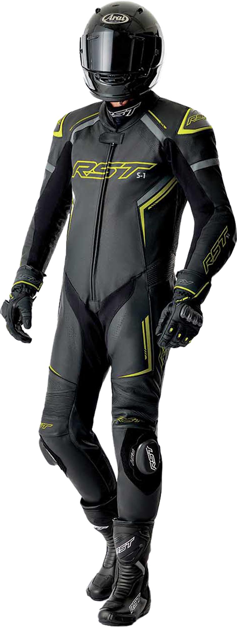 RST S1 D30 perforated 1-Piece Motorcycle Leather Suit black/neon-yellow 54 Figure 12