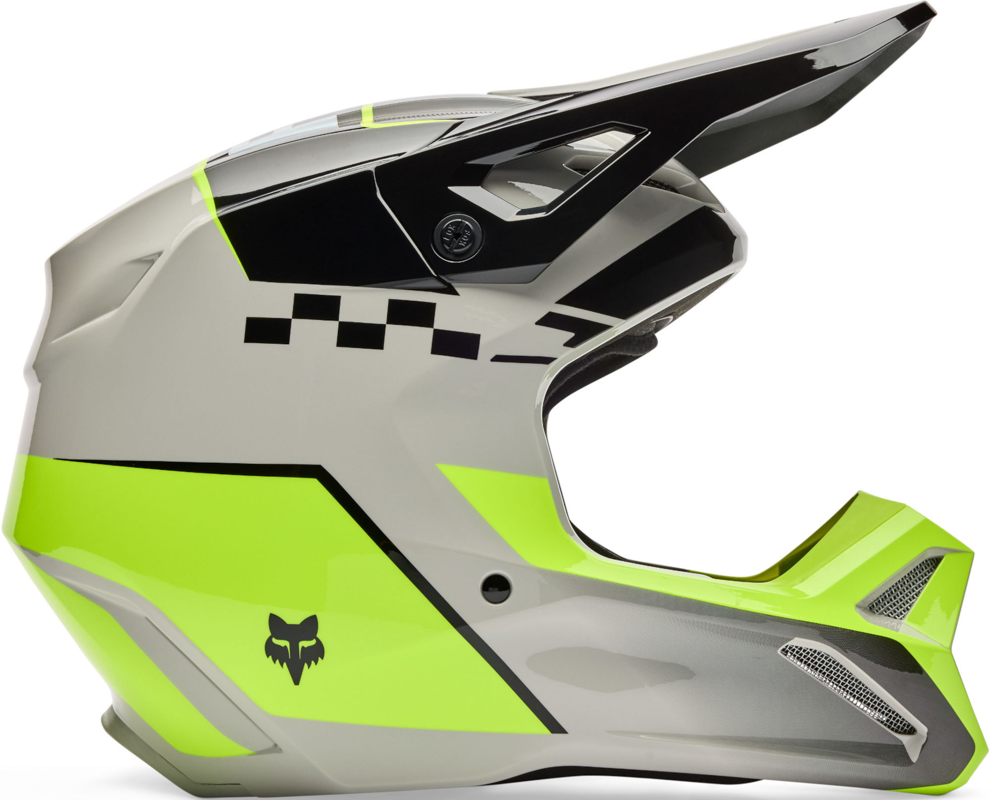 FOX V1 Collect Cască de motocross pentru tineret negru/gri/galben Y/M (51/52) Figura 2
