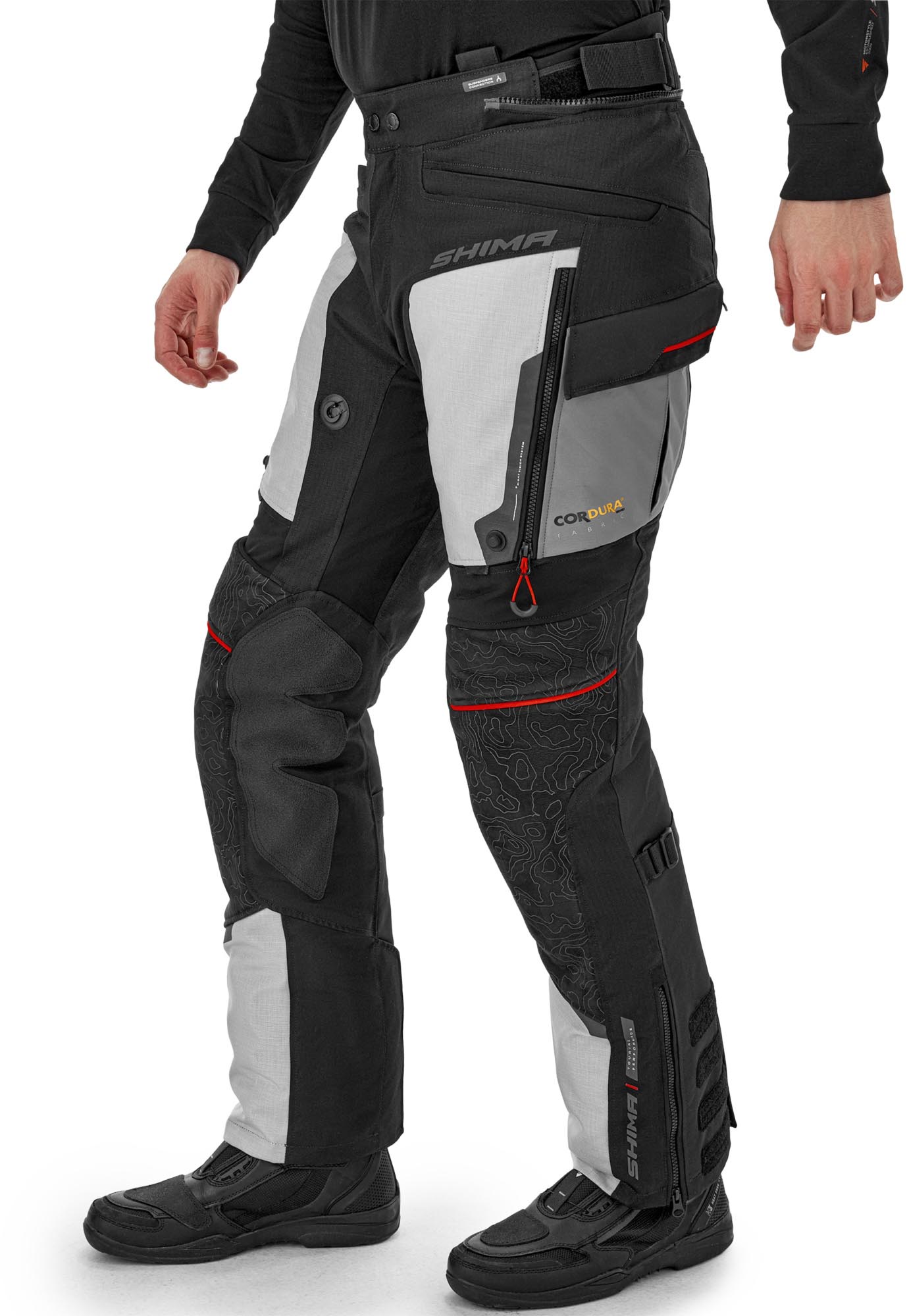 SHIMA Tracker Motorcycle Textile Pants grey/white 3XL Figure 6