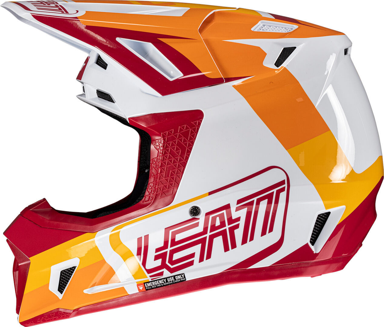 Leatt 7.5 Patch Cască de motocross cu ochelari de protecție Alb/Roșu/Portocaliu M (57/58) Figura 4