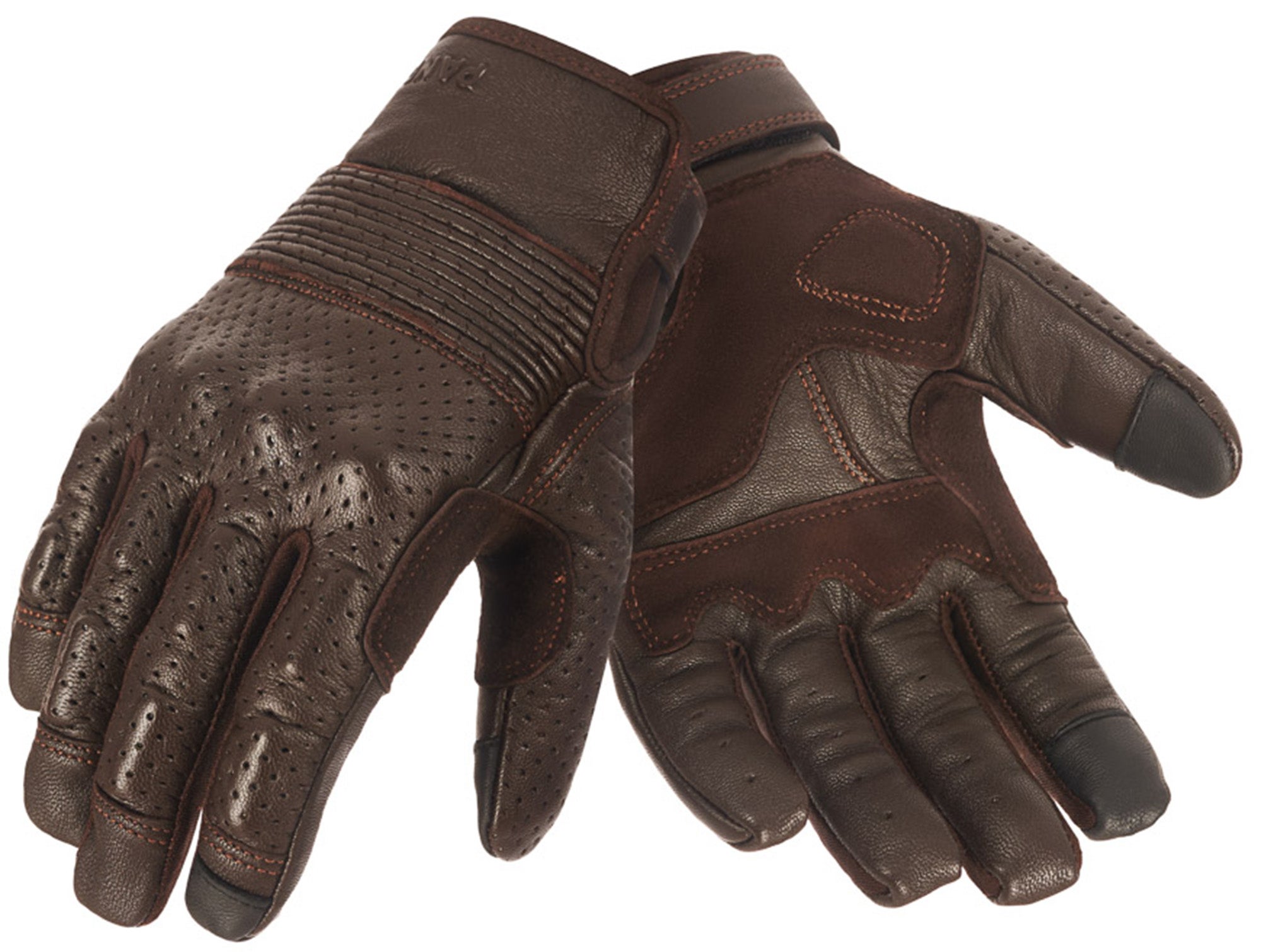Pando Moto Onyx 02 perforated Motorcycle Gloves brown 2XS Figure 1