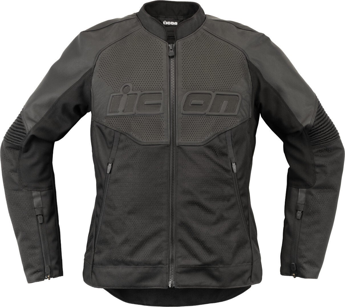Icon Overlord3 perforierte Damen Motorrad Leder- / Textiljacke XXL Abbildung 1