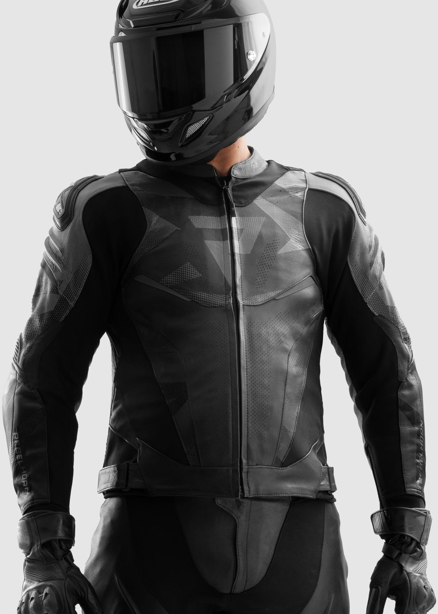 Side view of Rebelhorn Inferno Motorcycle Leather Jacket