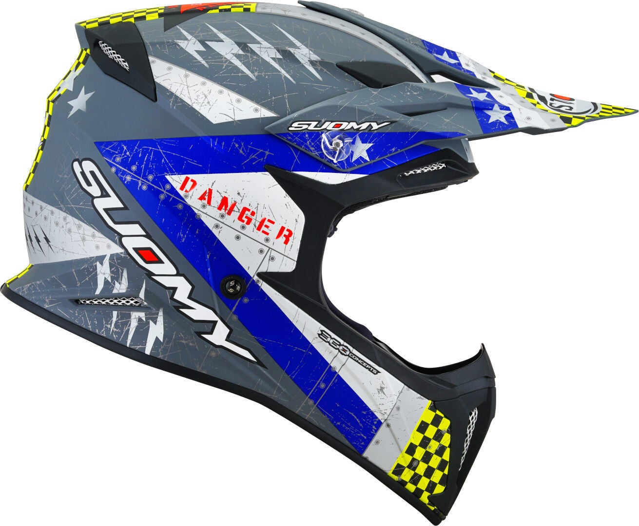 Suomy X-Wing Jetfighter E06 Motocross hjelm grå mat/blå XXL (63) Figur 6