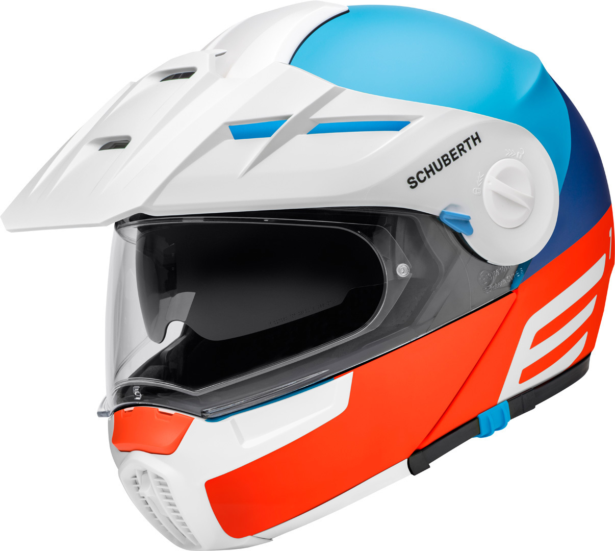 Schuberth E1 Cut 헬멧 흰색/파란색/주황색 S (55) 그림 1