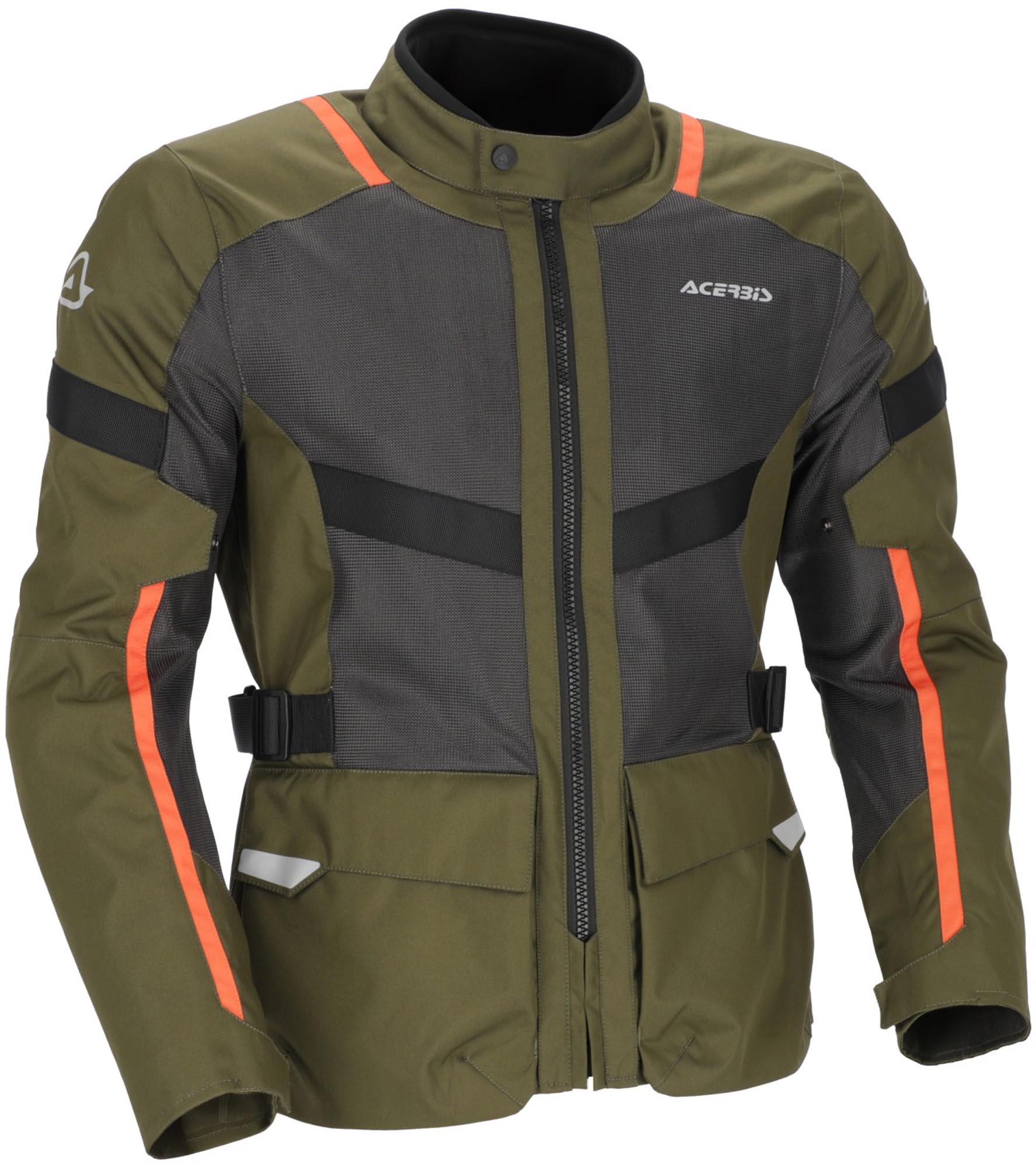 Acerbis Ramsey Vented Long Textilní bunda pro motocykl zelená/oranžová XXL Obrázek 1