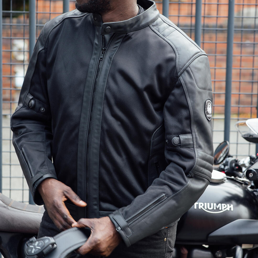 Side view of Merlin Rigger D3O Mesh Motorcycle Textile Jacket