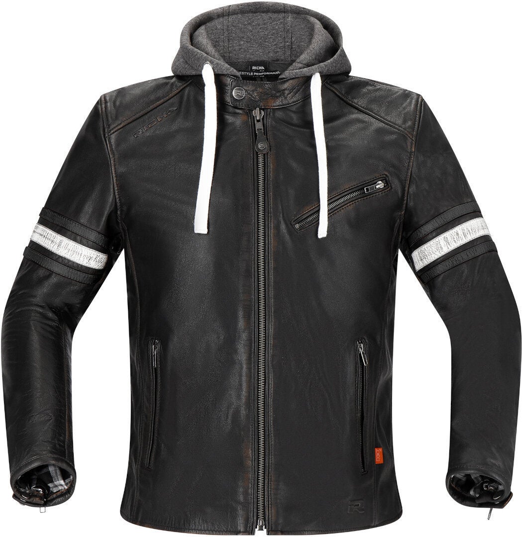 Richa Toulon 2 Motorcycle Leather Jacket black/brown 58 Figure 1