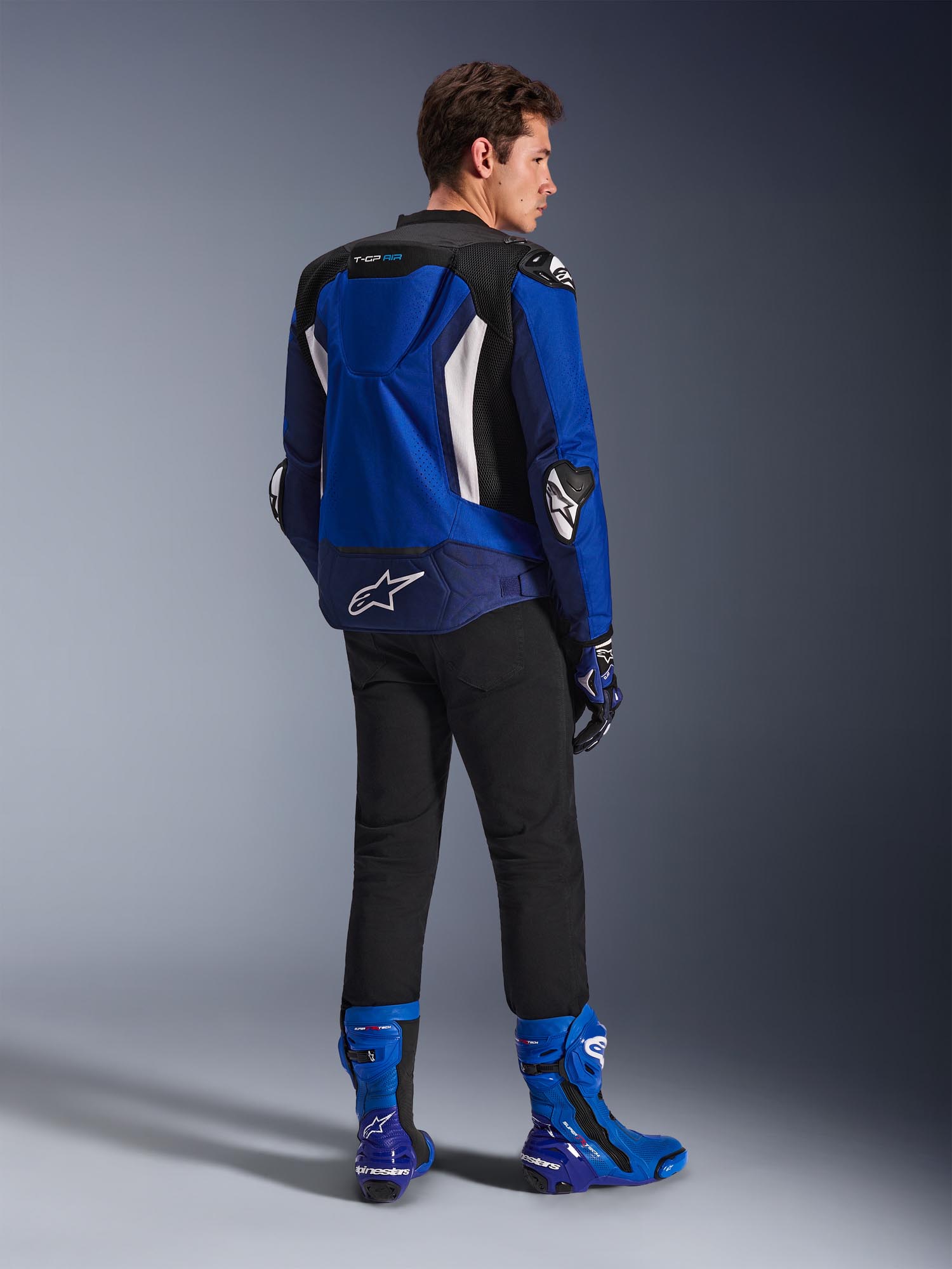 Alpinestars T-GP Air perforated Motorcycle Textile Jacket blue/navy/white L Figure 7