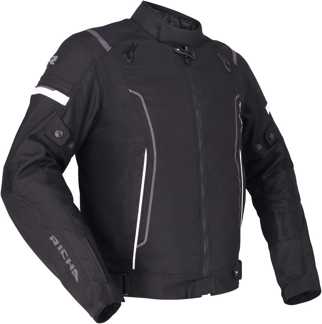 Richa Airstream 3 waterproof Motorcycle Textile Jacket black/white L Figure 1