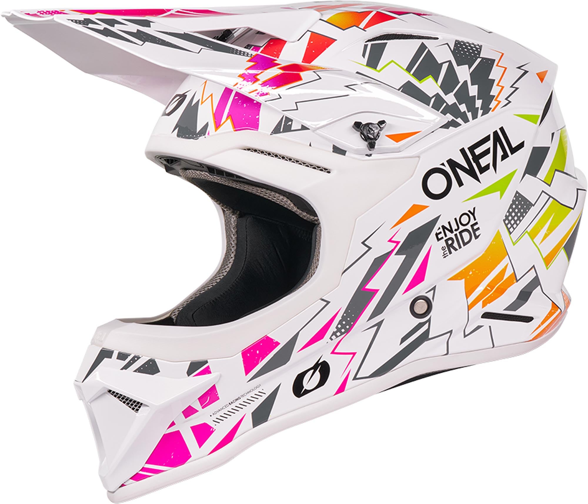 Oneal 1SRS Stixx Casco da motocross giovanile bianco/multicolore Y/L (49-50) Figura 2