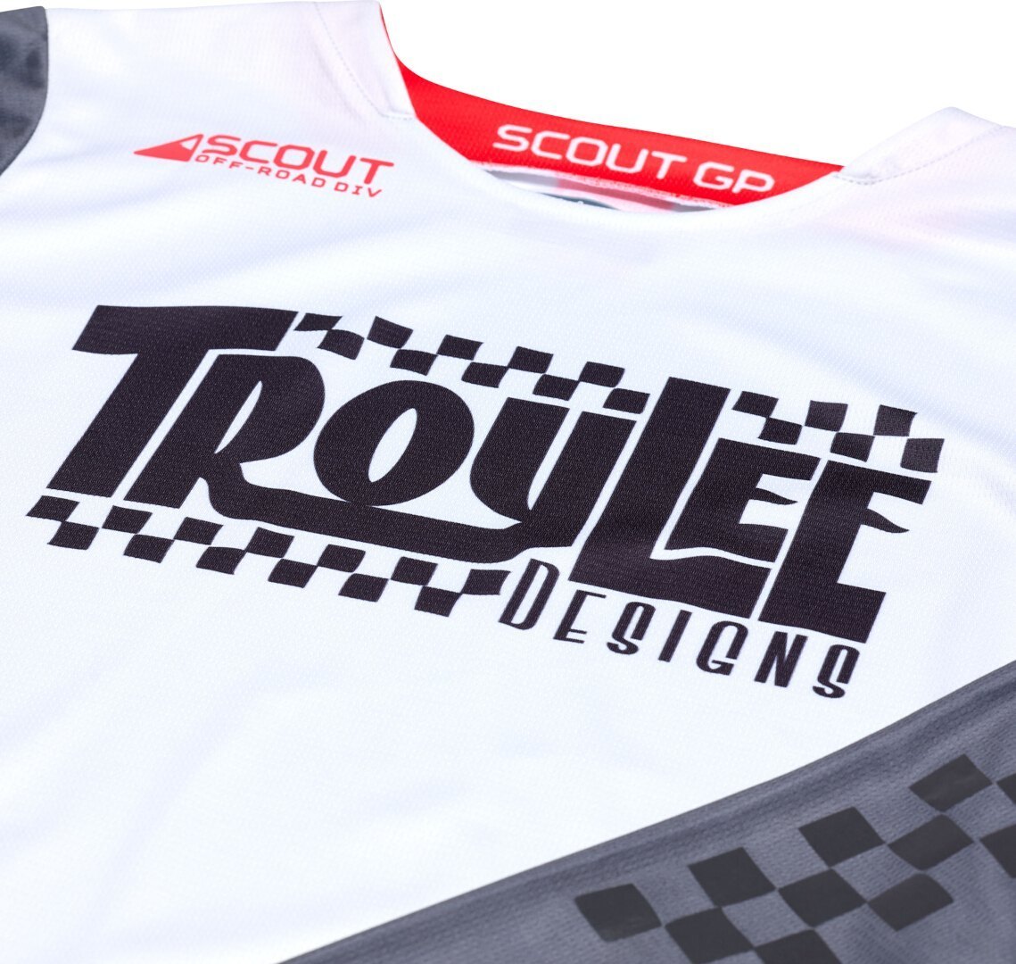 Troy Lee Designs Scout GP Big Lee Tricou de motocross alb/gri XL Figura 5