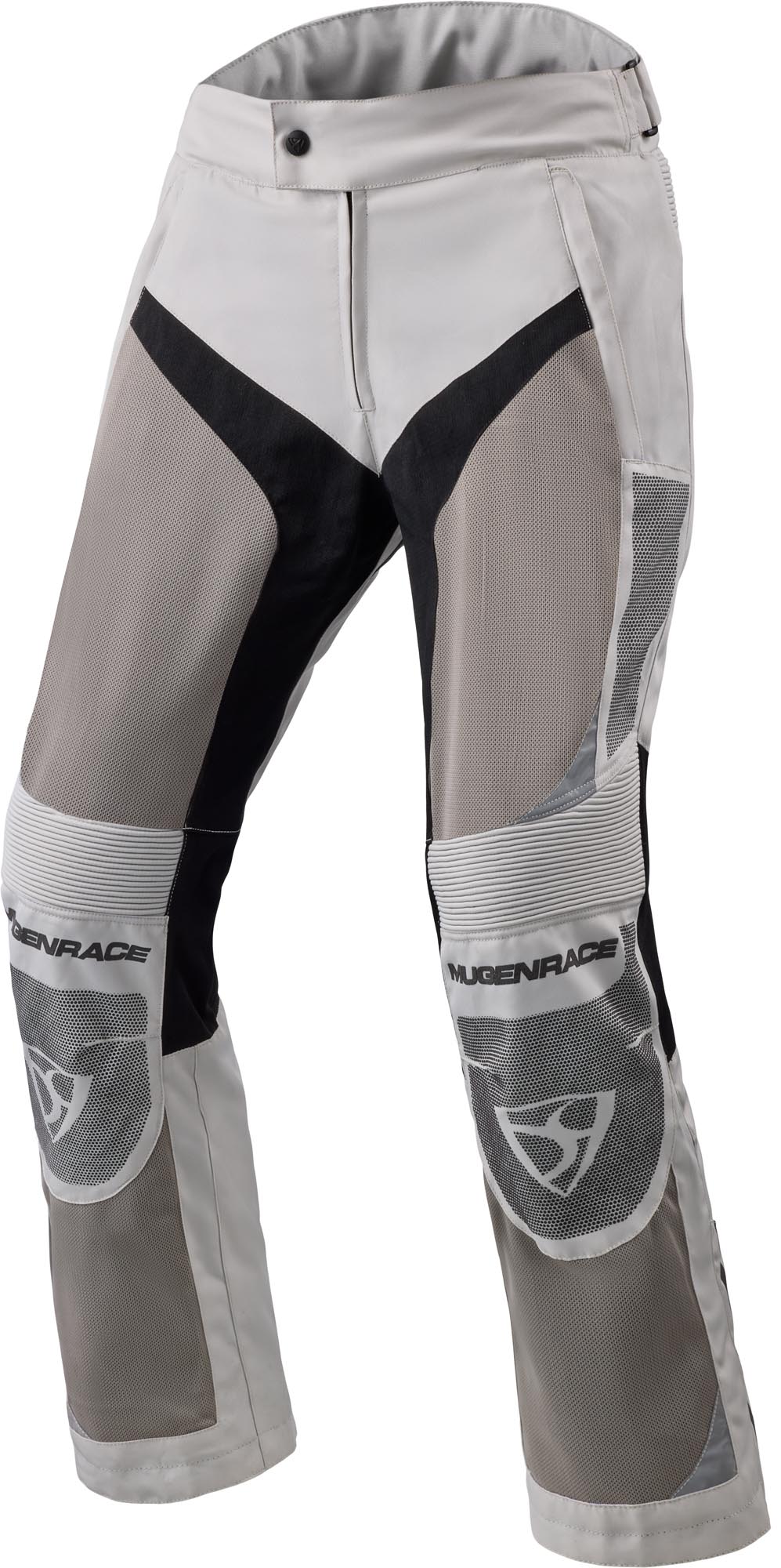MUGENRACE Meshke waterproof Motorcycle Textile Pants light grey/black L Figure 1