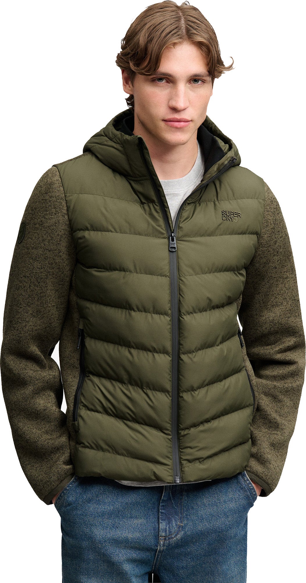 Superdry & Co ハイブリッドカーディガン グリーン/カーキ S 図4