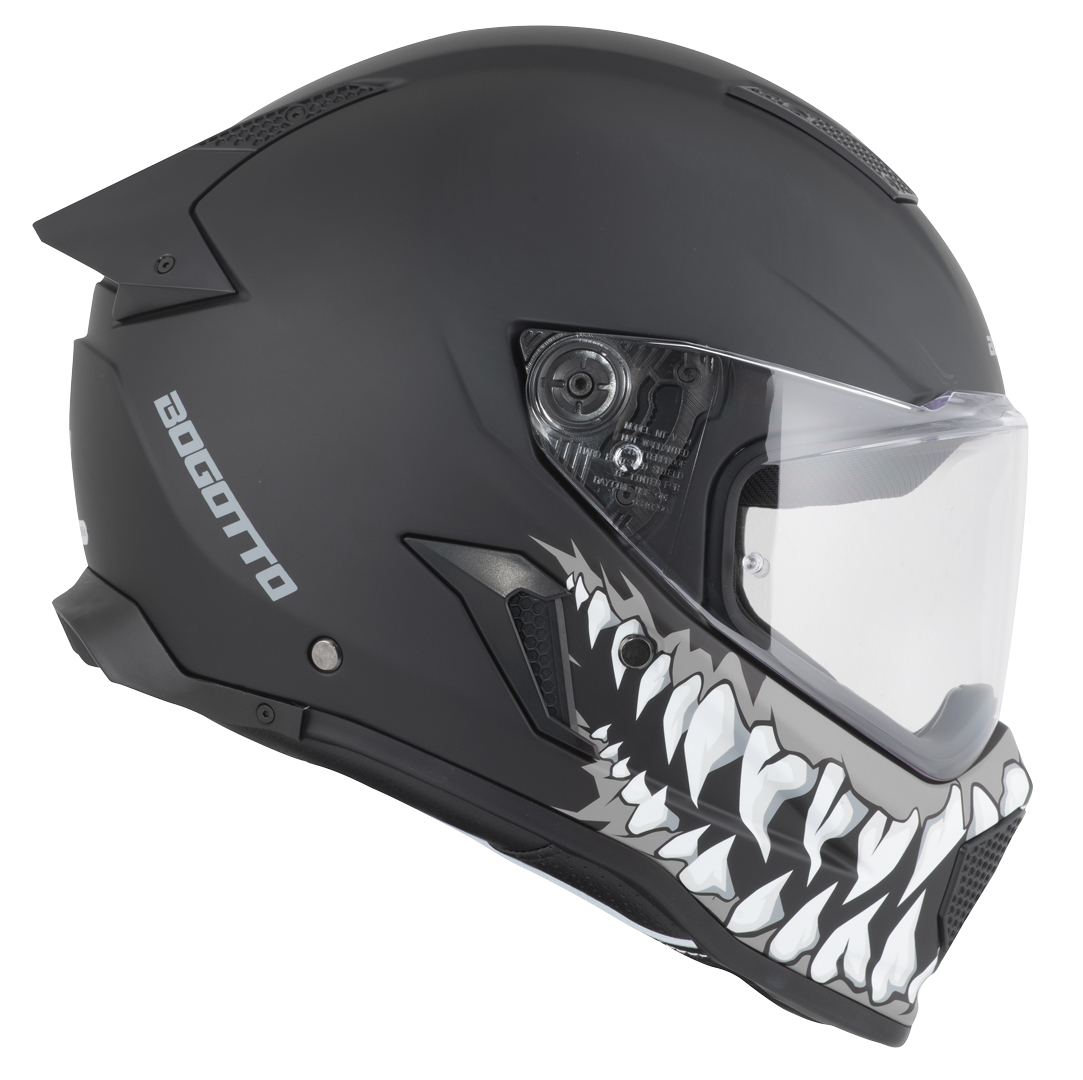 Bogotto Rapto Jaws Hjälm Svart/grå matt L Figur 16