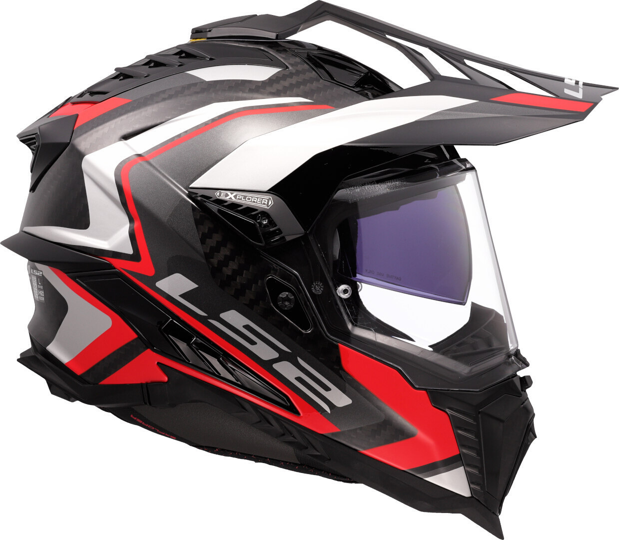 LS2 MX701 Explorer Carbon Frontier II Casco da motocross carbonio/rosso S (55/56) Figura 6