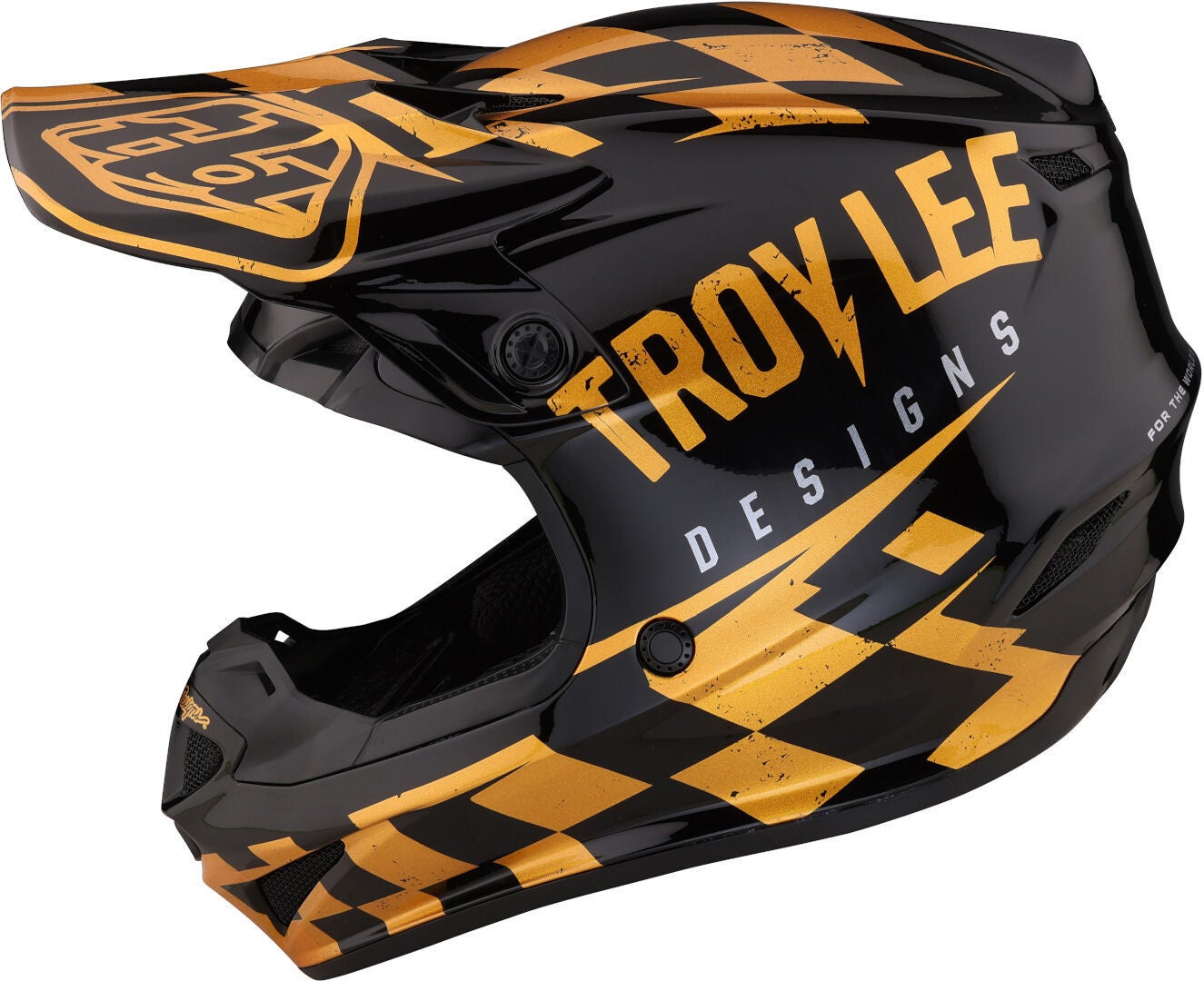 Troy Lee Designs SE4 Polyacrylite Race Shop MIPS Casco da motocross nero/oro M (57/58) Figura 4