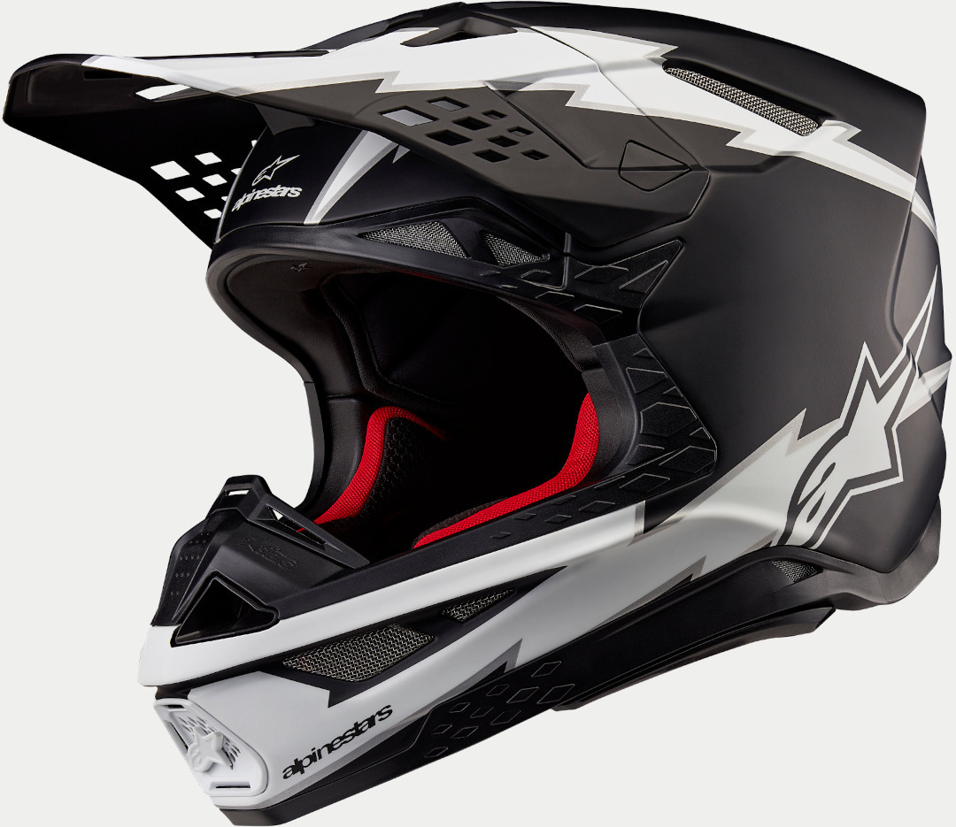 Alpinestars Supertech S-M10 Ampress 2024 Cască de motocross Negru mat/alb XS (53/54) Figura 1