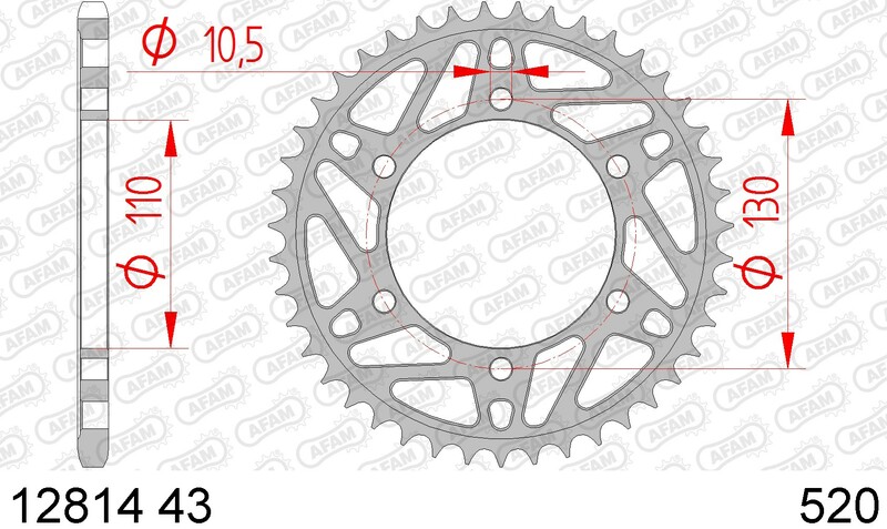 AFAM Steel Standard Rear Sprocket 12814 - 520 Figure 1