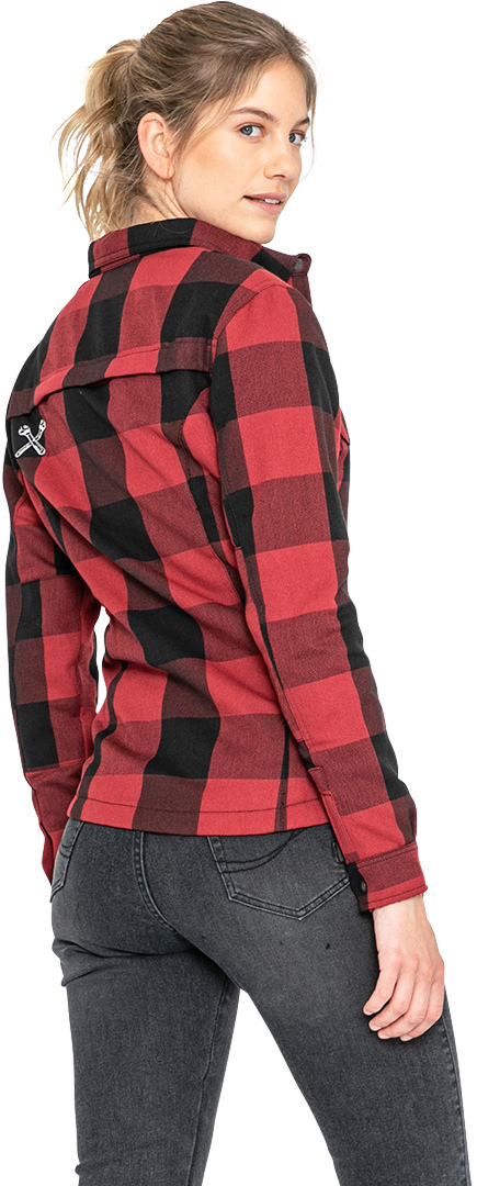 John Doe Motoshirt XTM Cămașă de motocicletă pentru doamne Negru/Roșu 3XL Figura 12