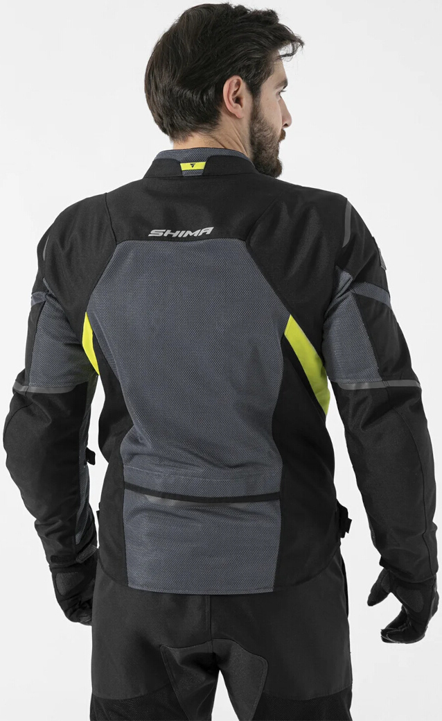 SHIMA Rush 2.0 Vented waterproof Motorcycle Textile Jacket black/grey/yellow M Figure 4