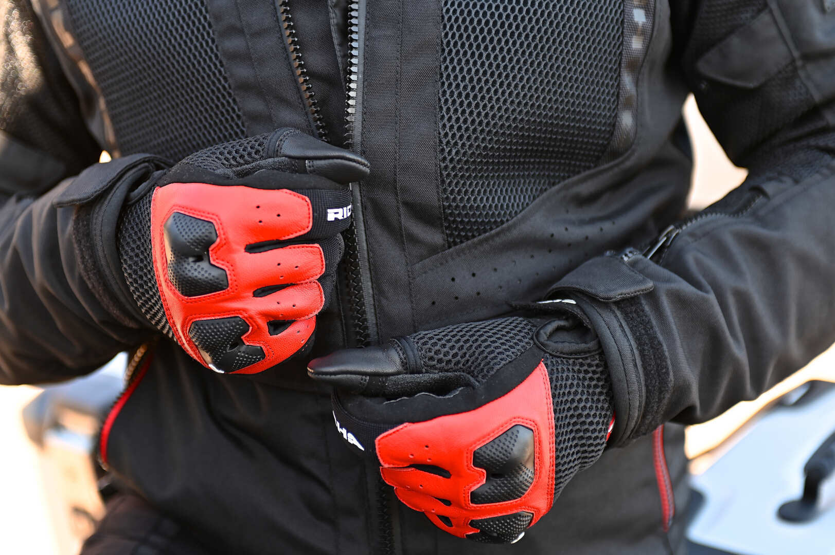 Richa Monaco Mesh WP waterproof Motorcycle Textile Jacket black/red XXL Figure 6