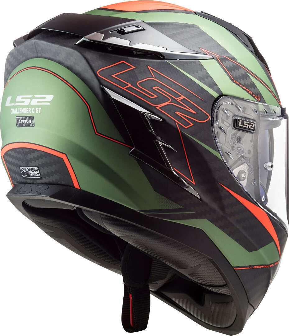 LS2 FF327 Challenger Fold Carbon Casque Vert/Noir/Orange S (55/56) Figure 6