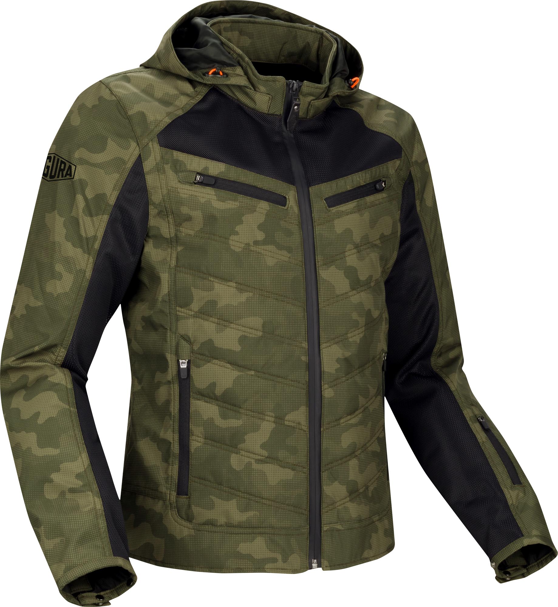 Segura Natcho Vented Softshell Mesh Blouson textile de moto Camouflage/Vert S Figure 1