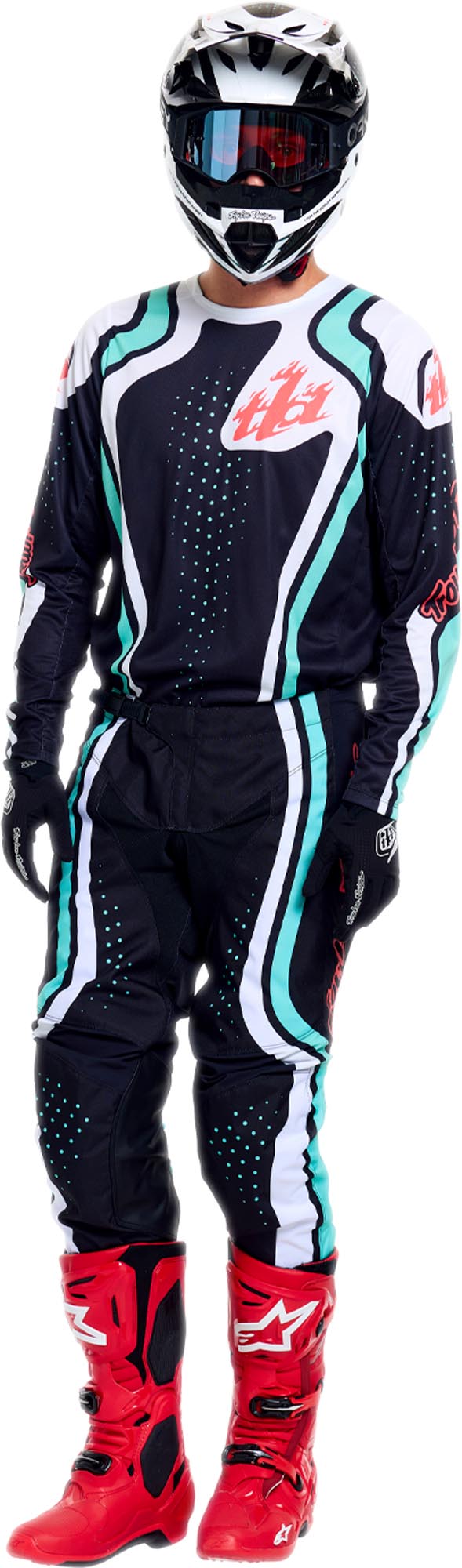 Troy Lee Designs GP Pro Roller Motocrosstrøje Sort/turkis M Figur 12