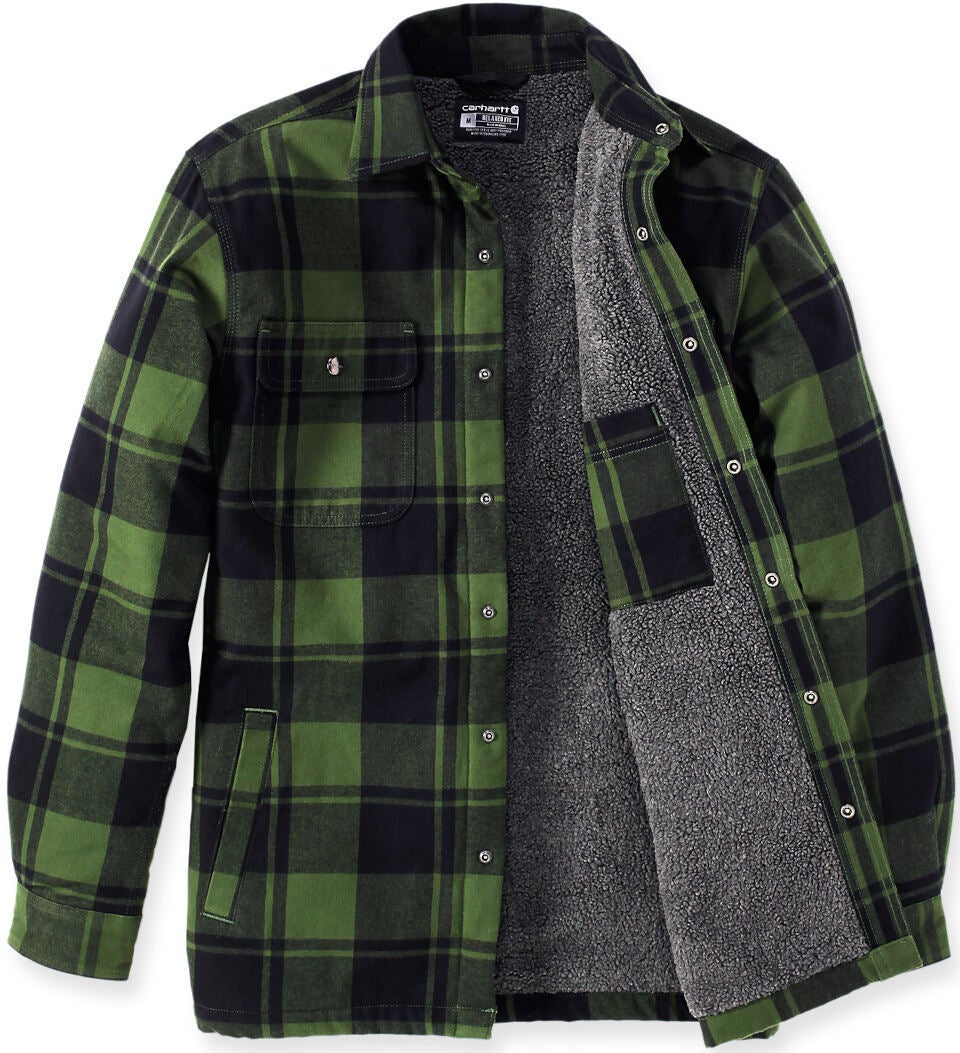 Carhartt Heavyweight Flannel Sherpa Camicia Verde L Figura 2