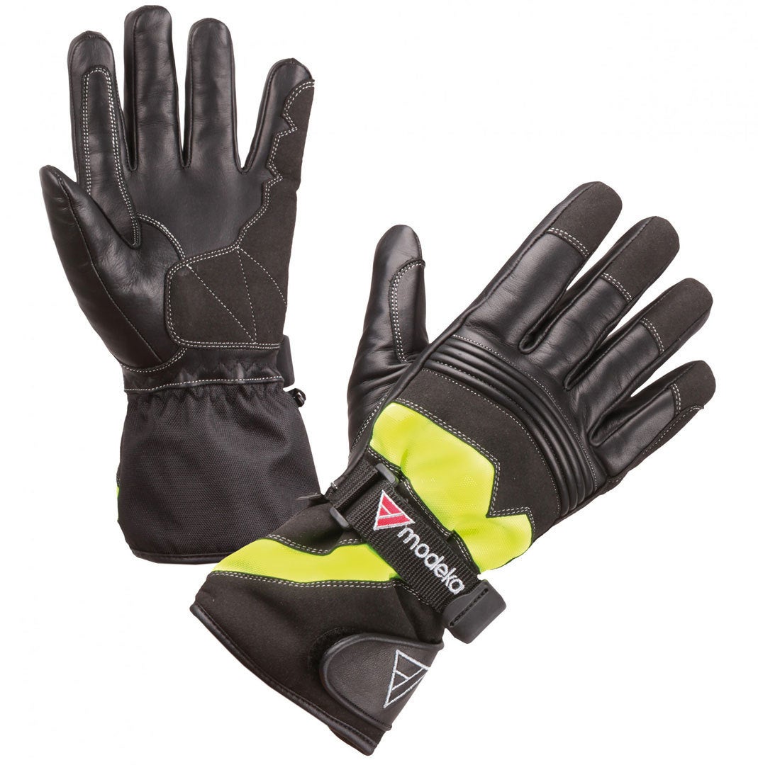 Modeka Freeze Evo waterproof Motorcycle Gloves black/neon 8 Figure 1