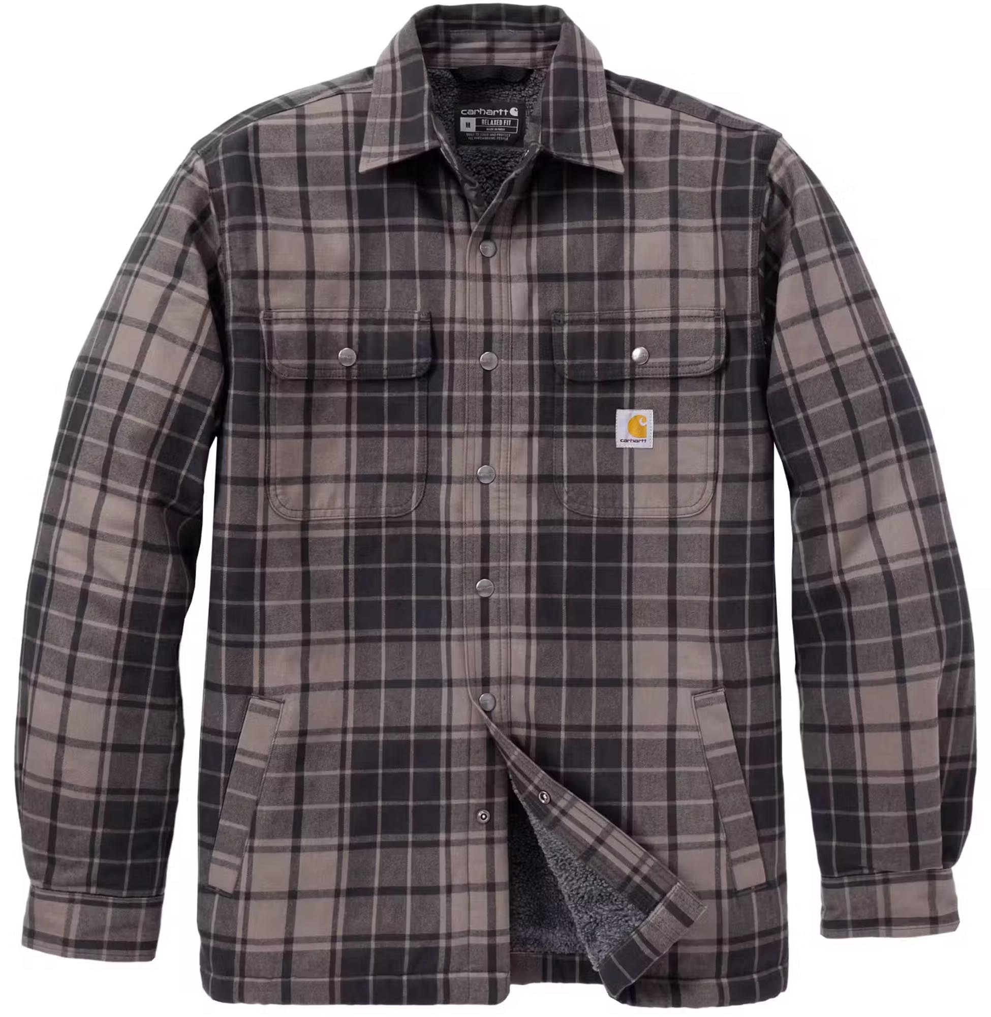 Carhartt Hubbard Plaid Shirt Jacket grey/beige S Figure 1