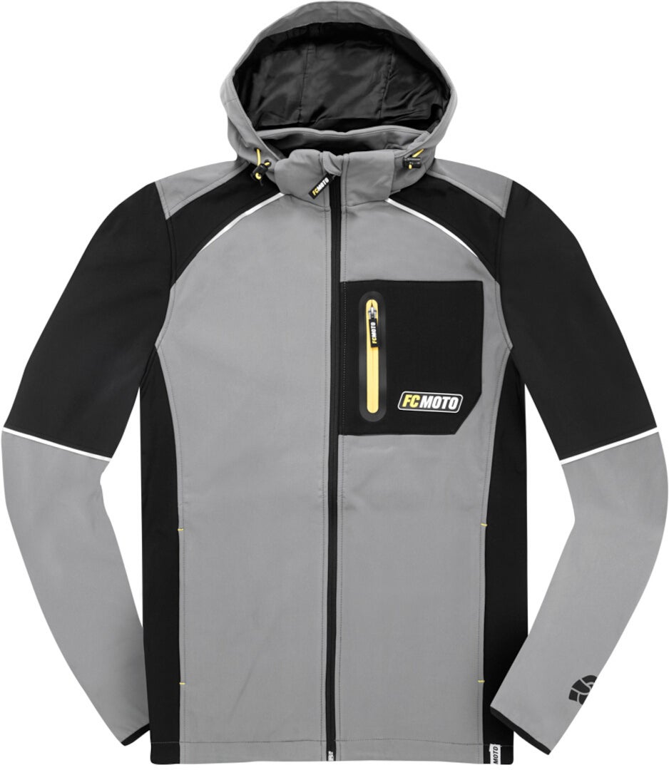FC-Moto FCM-SSJ Softshell Jas grijs/zwart L Figuur 1