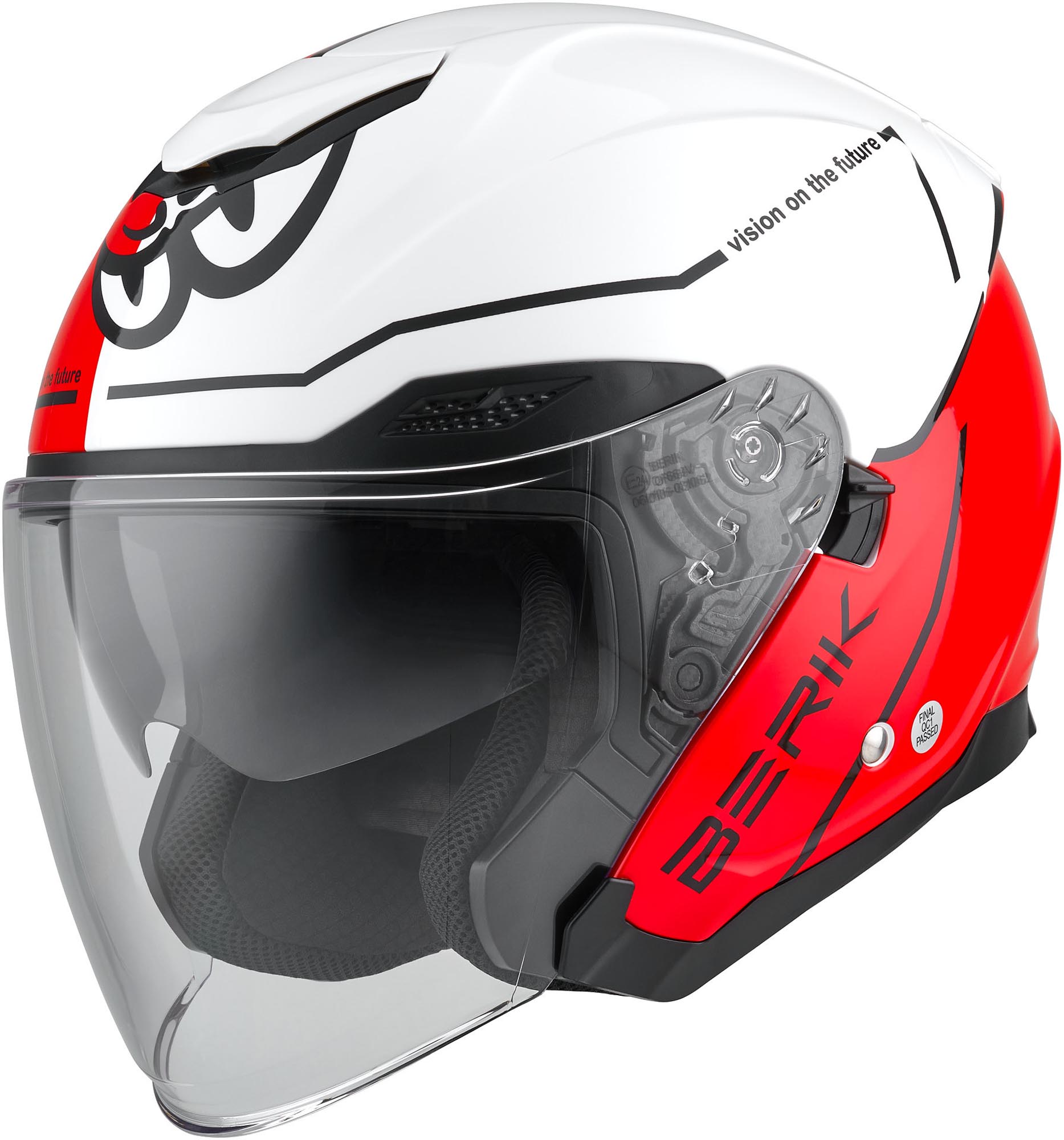 Berik OF669 Casco Vidos Jet bianco/rosso/nero L Figura 1