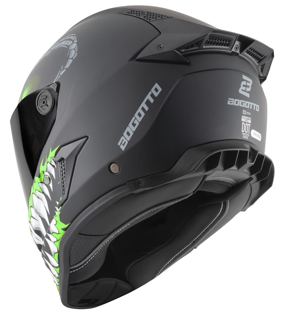 Bogotto Rapto Reptile Cască negru/verde mat XS Figura 6