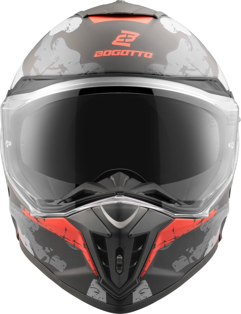 Bogotto FG-601 Sniper Enduro hjelm i glasfiber sort mat/grå/orange S Figur 8