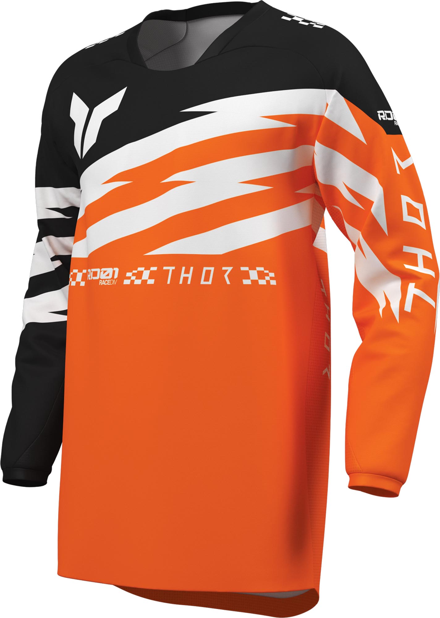 Thor Launchmode Shockie Maillot de motocross jeunesse noir/orange XL Figure 1