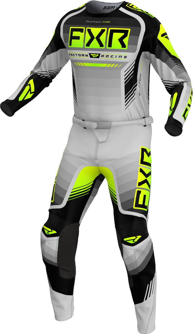 FXR Clutch Pro Hi Vis 2024 Motocross bukser grå/sort/gul 42 Figur 3