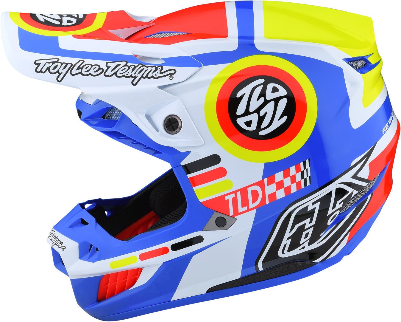 Troy Lee Designs SE5 Drop In MIPS Capacete de Motocross branco/azul/vermelho L (58/59) Figura 9