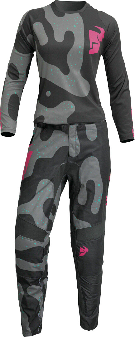 Thor Sector Disguise Tricou feminin de motocross Gri/roz S Figura 3