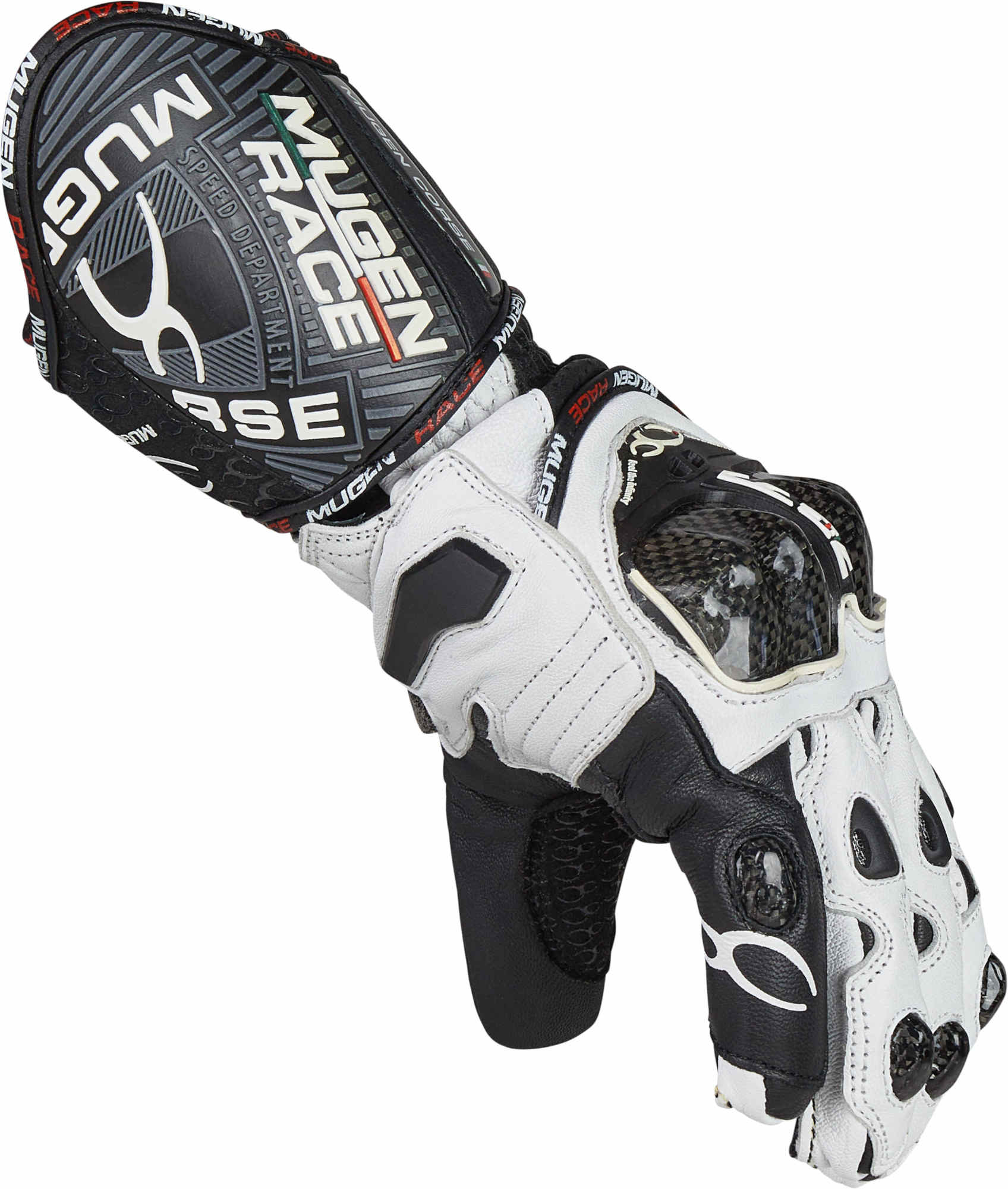MUGENRACE Bornew Motorrad Handschuhe schwarz/weiß L Abbildung 4